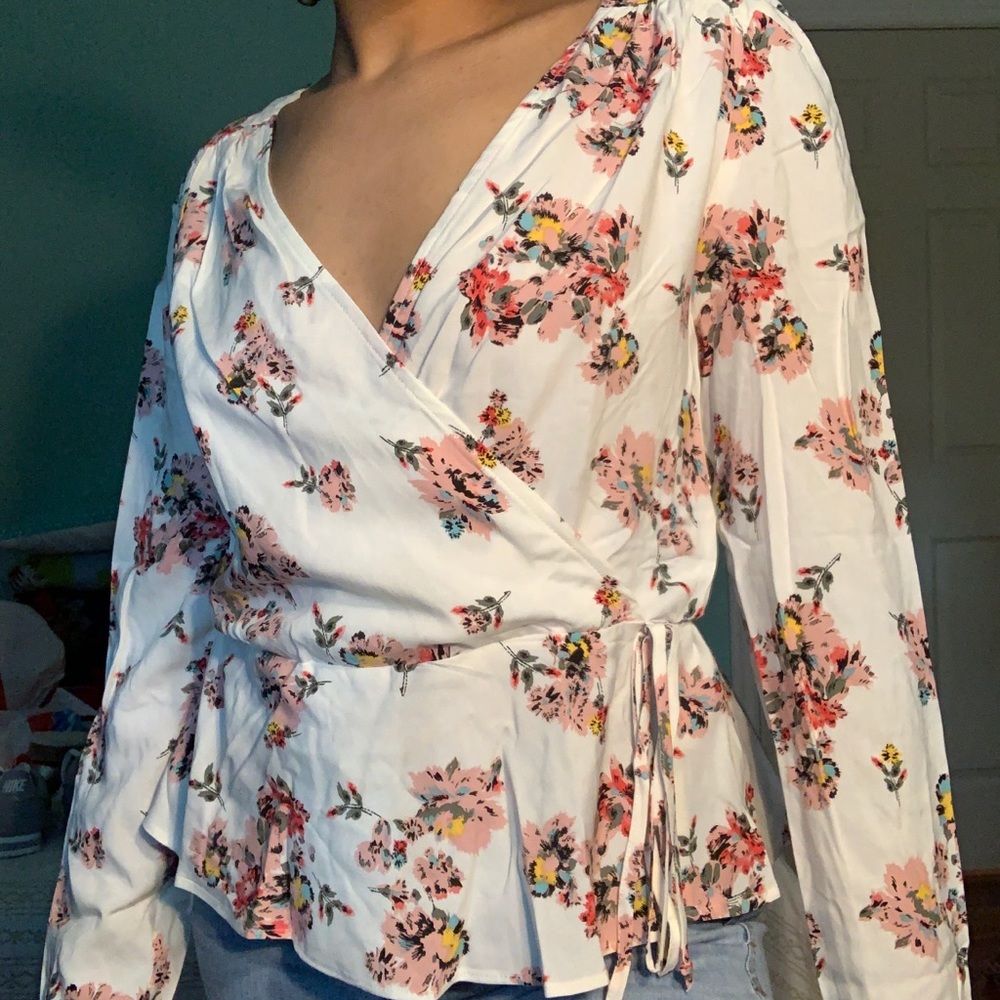 Long Sleeve Wrap Style Top
